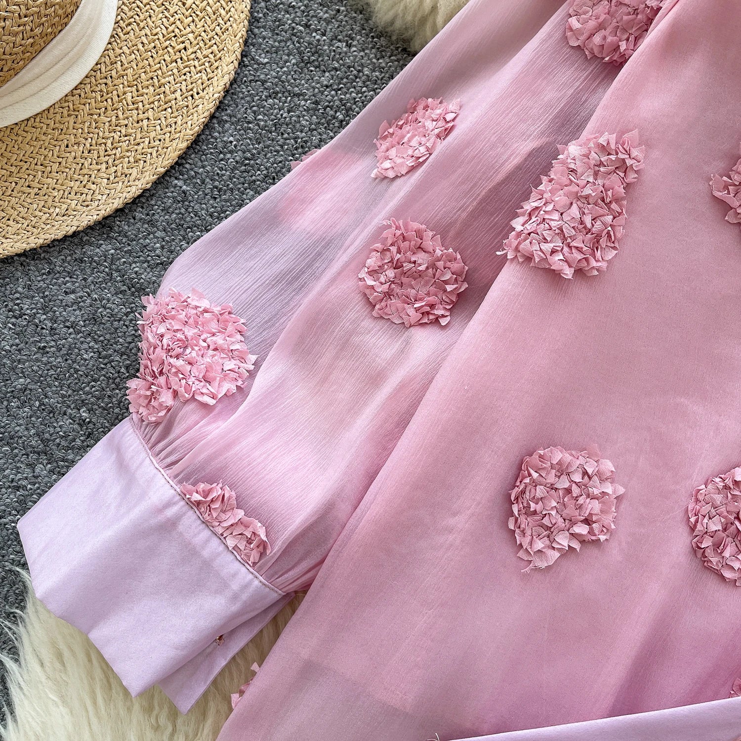 Blusa básica de manga comprida, gola polo vintage, gravata, abotoamento simples, solta, com strass, moda urbana francesa, blusa de outono