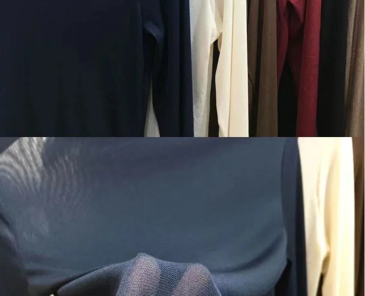 Women's Long Sleeve T-Shirt Lace  Mesh Base Shirt High Collar Pure Color Spring Autumn Fashion Breathable Comfortable Ski...