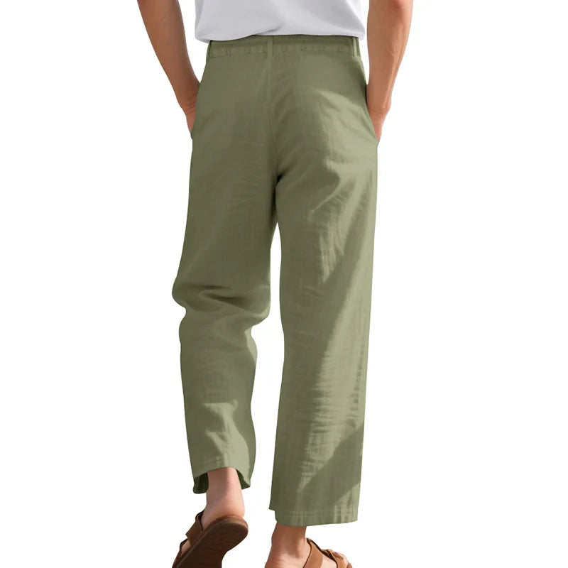 Men's Loose Casual Loose Straight Linen Naples Gurg Breathable Pants Men Clothing Trousers Traf Homme Pantalones Sweatpants