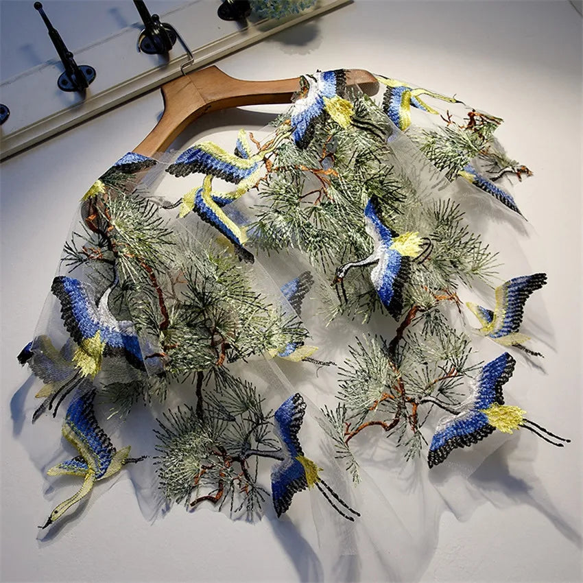 Capas e xales elegantes para mulheres, casaco solto com bordado, colete de renda, bolero, acessórios, casaco para festa, roupa externa WZ1826