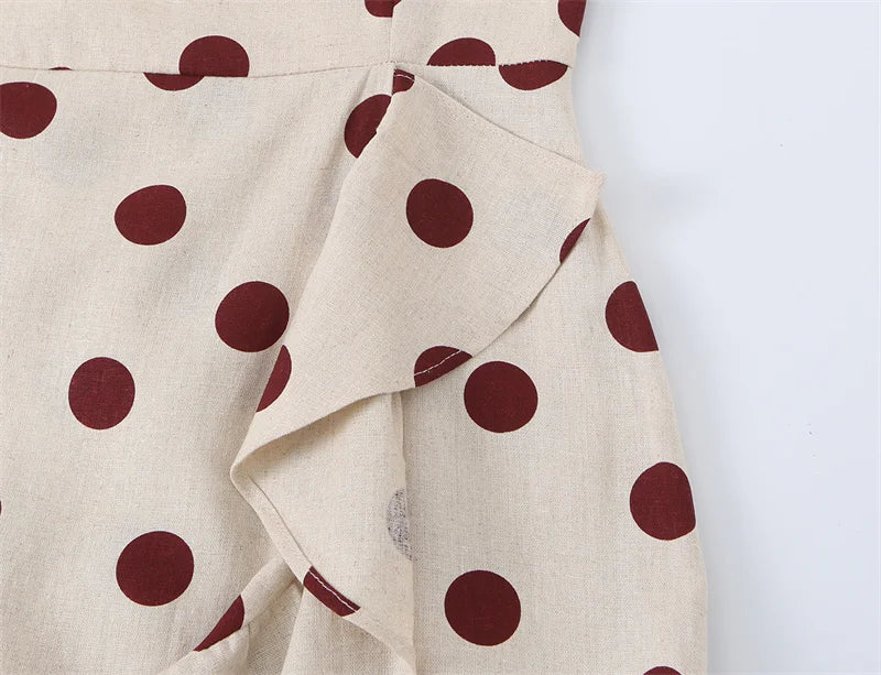 Women's Dress 2026 Summer New White Polka Dot Spaghetti Strap Dress with Irregular Hem Elegant and Stylish Vacation Style