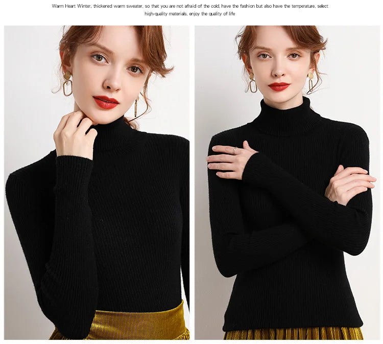 Heliar Women Fall Turtleneck Sweater Knitted Soft Pullovers Cashmere Jumpers Basic Soft Sweaters For Women 2026 Autumn Winter