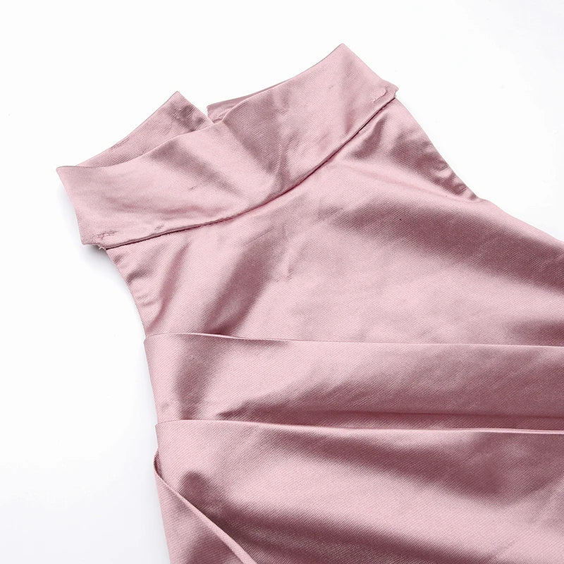 Women's Elegant Design Dresses 2024 High Waist Slim Neck Bridesmaid Dresses Sleeveless Split Slim Gowns Long Dresses