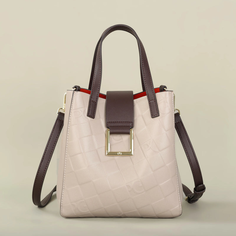 PG Bolsa Feminina Tote Nova Bolsa de Compras de Presente em Aço com Relevo e Pão de Mão