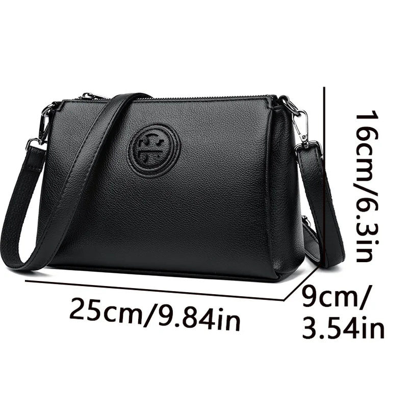 Versatile PU Crossbody Bag for Women Stylish High Quality Brand Design Zipper Solid Color Pattern Casual Daily Use Shoulder Bag