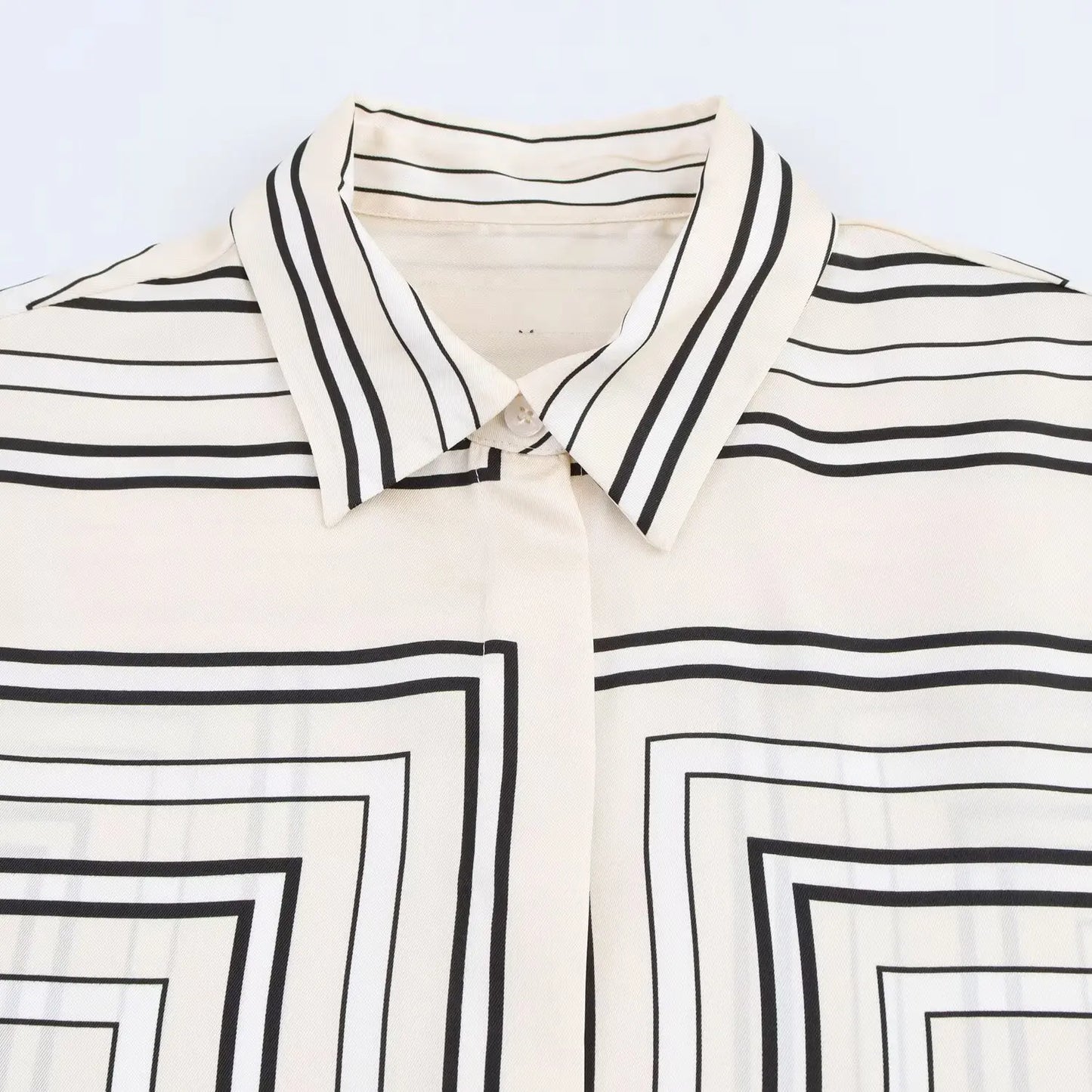 HH 2025 Women Trouser Suit Turn-down Collar Long Sleeve Single-breasted Slim Print Shirt+High Waist Zipper Loose Long Pants