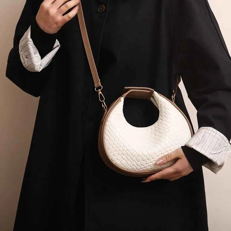 PU Leather Shoulder Bag Fashion Solid Color Lattice Crossbody Bag Small Bag Ladies Trend Luxury Designer Handbags