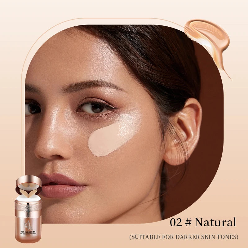 Air Cushion BB Cream Borboleta Pó Puff Base Hidratante Corretivo Clareador Controle de Oleosidade Maquiagem À Prova D'água Cosméticos