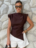 Vestido longo elegante com decote redondo e manga curta, moda feminina, liso, plissado, gaze, patchwork, 2025, novo, para escritório