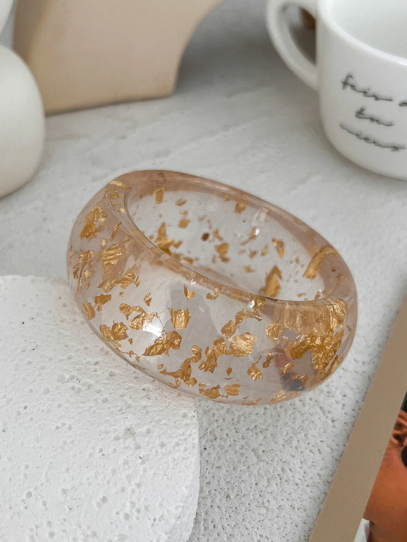DIEZI Exaggerated Punk Wood Resin Acrylic Bangles New Hip Hop Irregular Geometric Wide Bangles For Women Men Bracelet Jewelry
