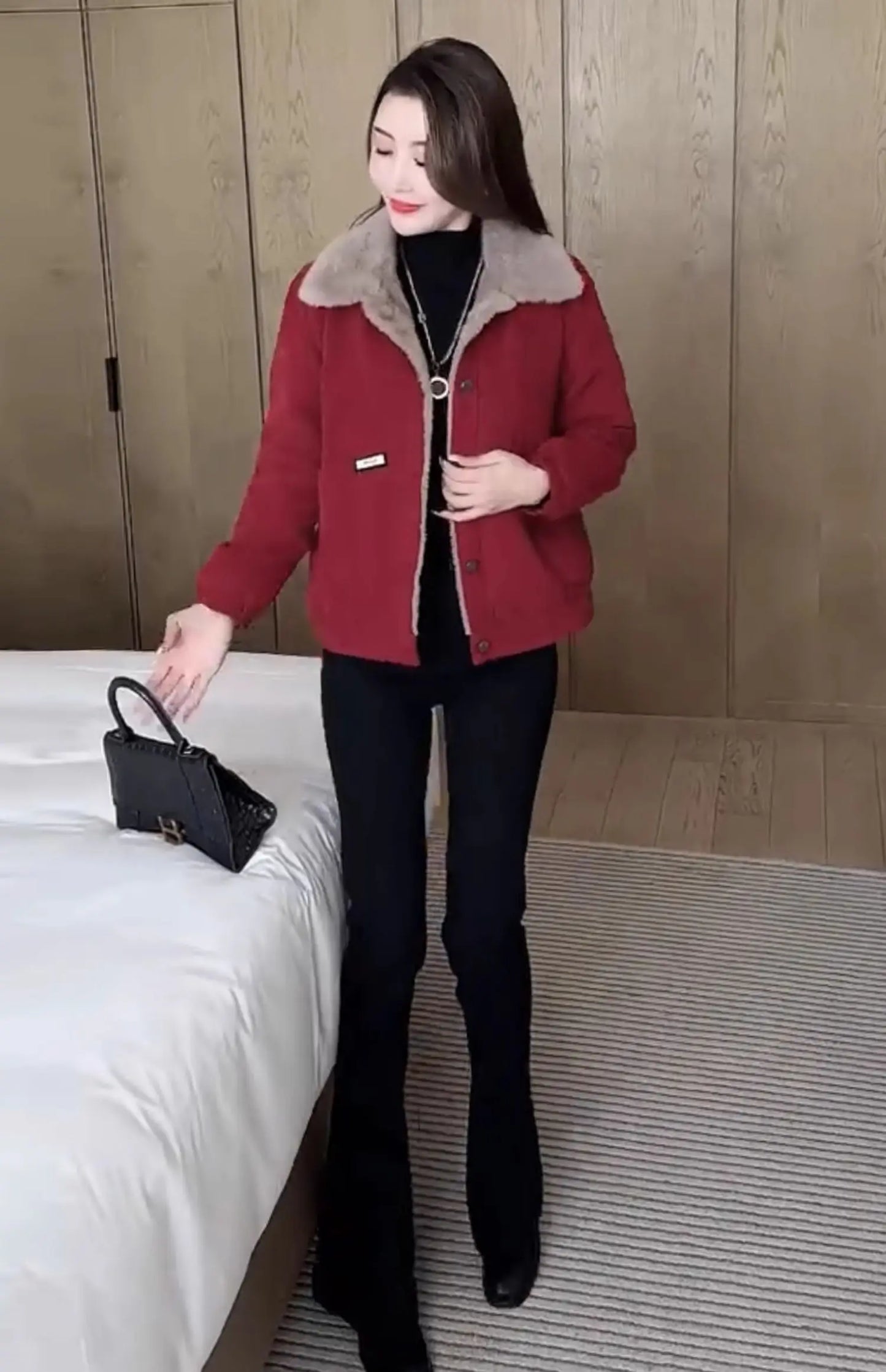 Thickened Fleece Lined Cotton Parka Coat Women's Style 2025 Winter New Arrival American Retro Mountain Eagle Design Jacket