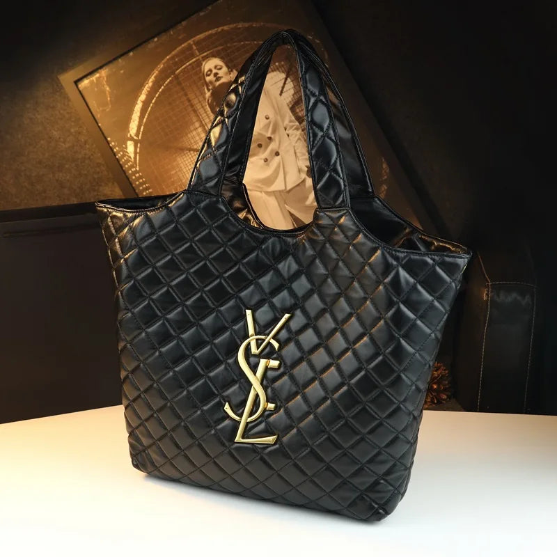 Bolsa tote de couro genuíno elegante para mulheres, leve, grande capacidade, com inserção organizadora, moda, trabalho, viagem, bolsa de ombro - CRAVO ROSE