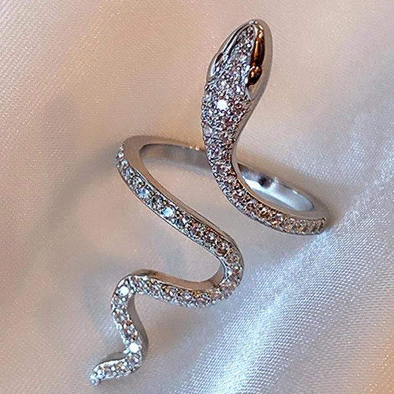 Fashionable Winding Snake with Adjustable Opening Ring, Cool and Unique Niche Design, Index Finger Ring - CRAVO ROSE