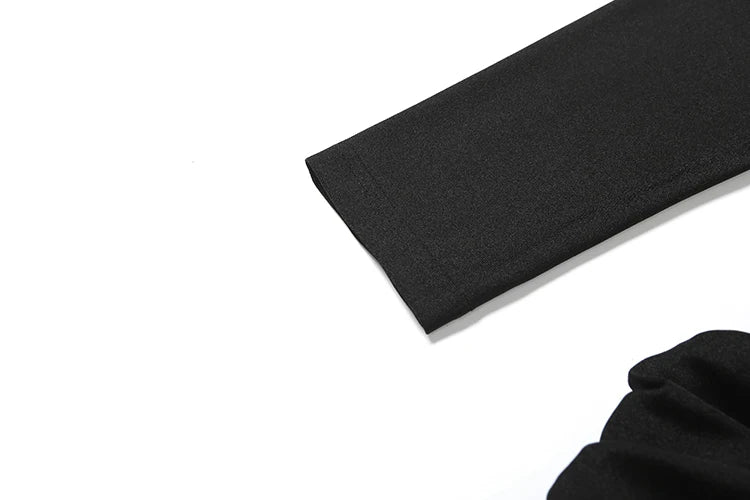 Weird Puss Elegant Shoulder Padded Dress Women Turtleneck Ruched Sexy Classic Office Commute Simple Peach Hip Slim Mini Bodycon