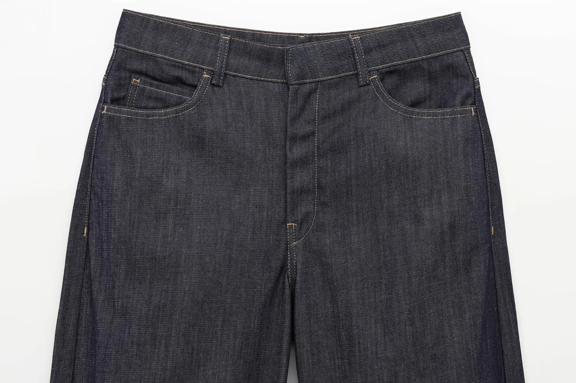 TRAFZA 2025 Conjunto de Blazer e Calça Jeans , Casaco Slim com Gola Redonda + Corpete com Decote em V + Jeans Feminino Vintage de Perna Larga