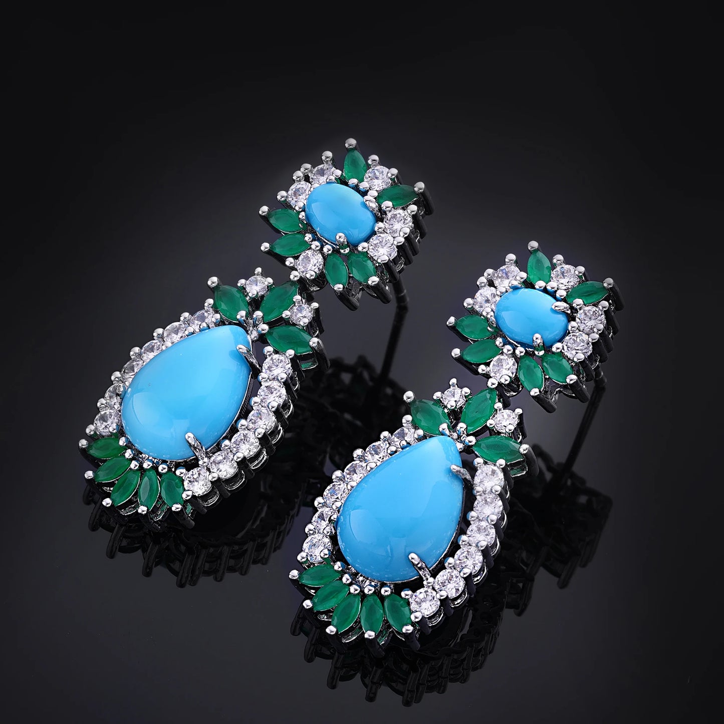 2023 Popular Luxury Droplet Cubic Zirconia Pendant Earrings for Women's Fashion Wedding Jewelry Gifts