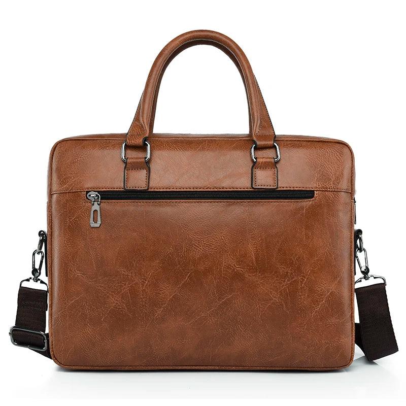 Luxury Brand Men Handbag Leather Man Briefcase for Laptop Messenger Men Leather Shoulder Bag Business Portfolio For A4 Document - CRAVO ROSE