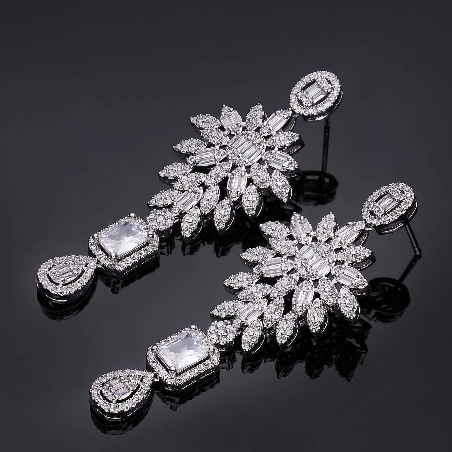 2023 Popular Luxury Droplet Cubic Zirconia Pendant Earrings for Women's Fashion Wedding Jewelry Gifts