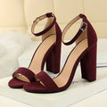 Women Purple Yellow Classic Gladiator Strappy Summer Seaside Sandles Lady 9.5cm Block Square Heels Platform Sandals Prom Shoes