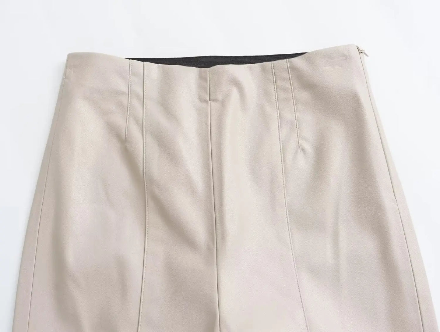 HH 2024 Women's Faux Leather Pants High Waist Straight Leg Trousers Fashion Female Streetwear Stylish Stretch Pencil Pants