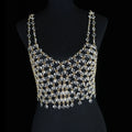 Stage Performance Crystal Tankvest Bra Shiny Chain Outfit Accessories Body Chain Jewelry Flashing Bras Show Costume Decoration