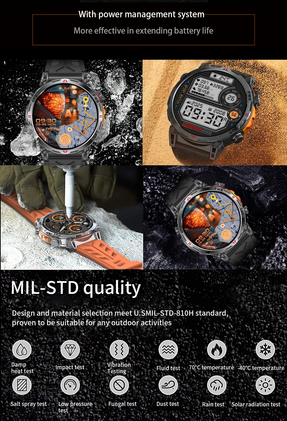 2025New Military T-Rex3 Ultra GPS SmartWatch Built in GPS Compass Altimeter Barometer 5ATM Waterproof 650mAh Sports Bracelet Men