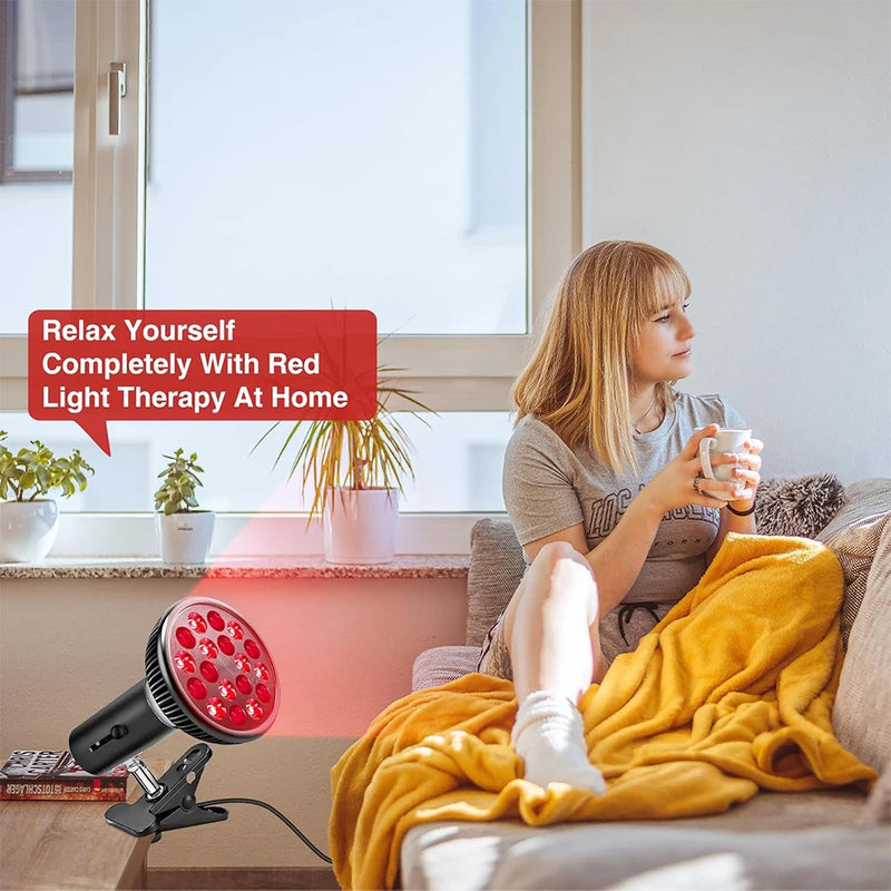 Lâmpada de terapia de luz vermelha para rosto 54W 660nm e 850nm Dispositivo de terapia de luz infravermelha para alívio de dores musculares e articulares Ferramentas para a saúde da pele
