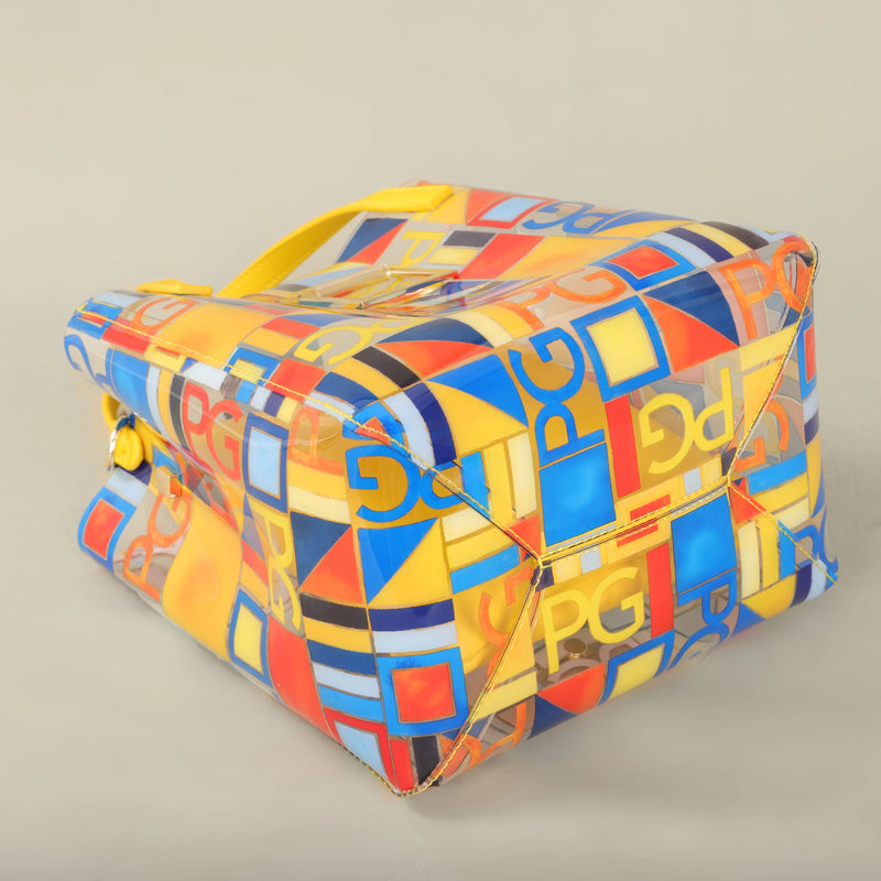 PG Bolsa Feminina Tote Nova Bolsa de Compras de Presente em Aço com Relevo e Pão de Mão