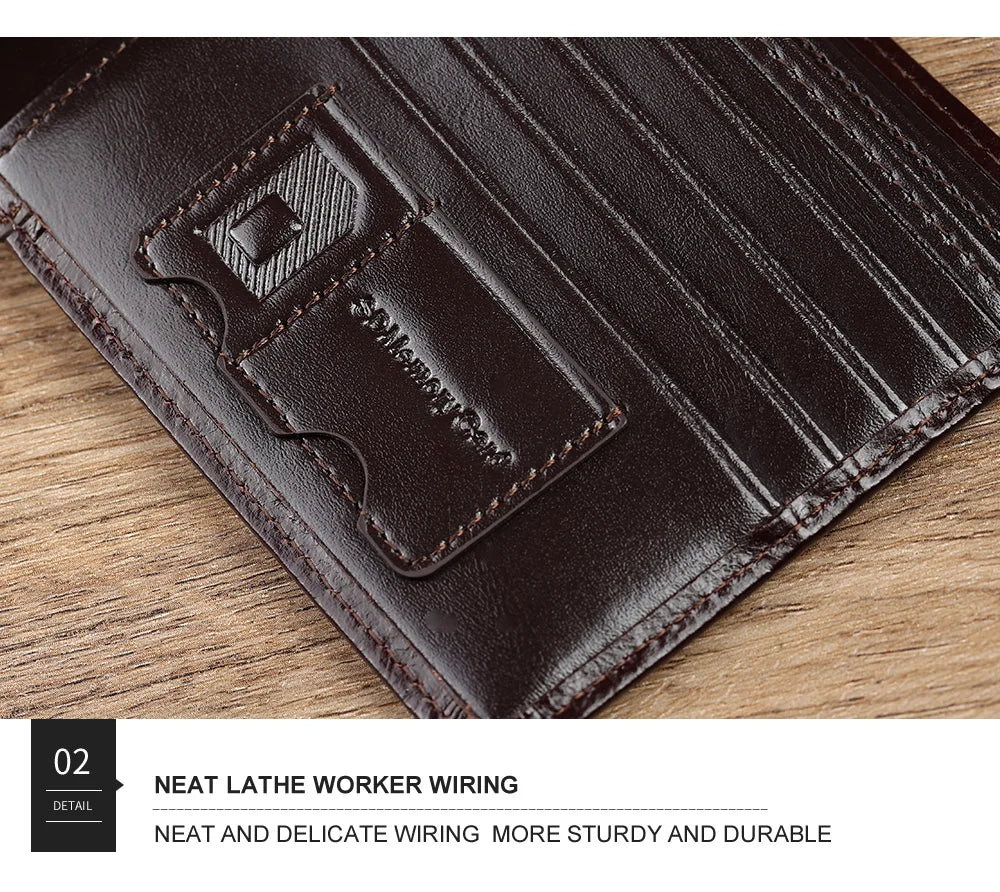 CHANPINCL Men's Italian Top-Grain Cow Leather Short Tri-Fold Wallet – RFID Blocking & Gift Box