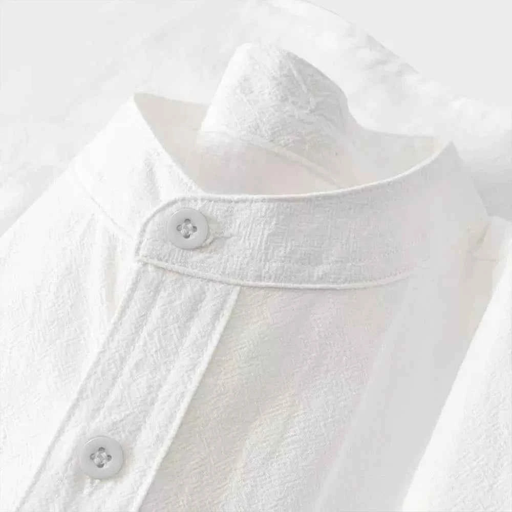Men's Cotton Linen T-shirt Summer Hot Sale Henley Neck Casual Breathable Lightweight Solid Color Pocket Button Tops