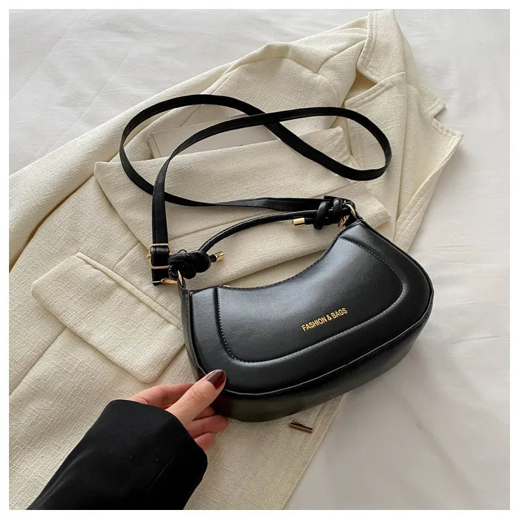 Bolsa de Luxo Francesa para Mulheres – Cor Sólida, Textura Sofisticada e Versátil (Modelo de Ombro)