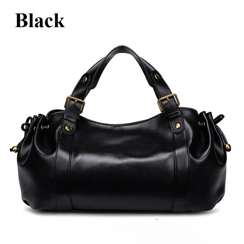 Women's Crossbody Simple Handbag Commuter Shoulder Boston Bag Stylish Versatile Work Bag Soft Polyester Interior