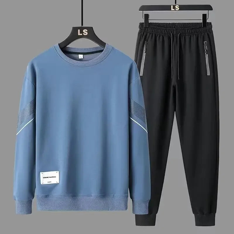 Conjunto de moletom manga comprida, calça e top casual esportivo de 2 peças, coleção de inverno