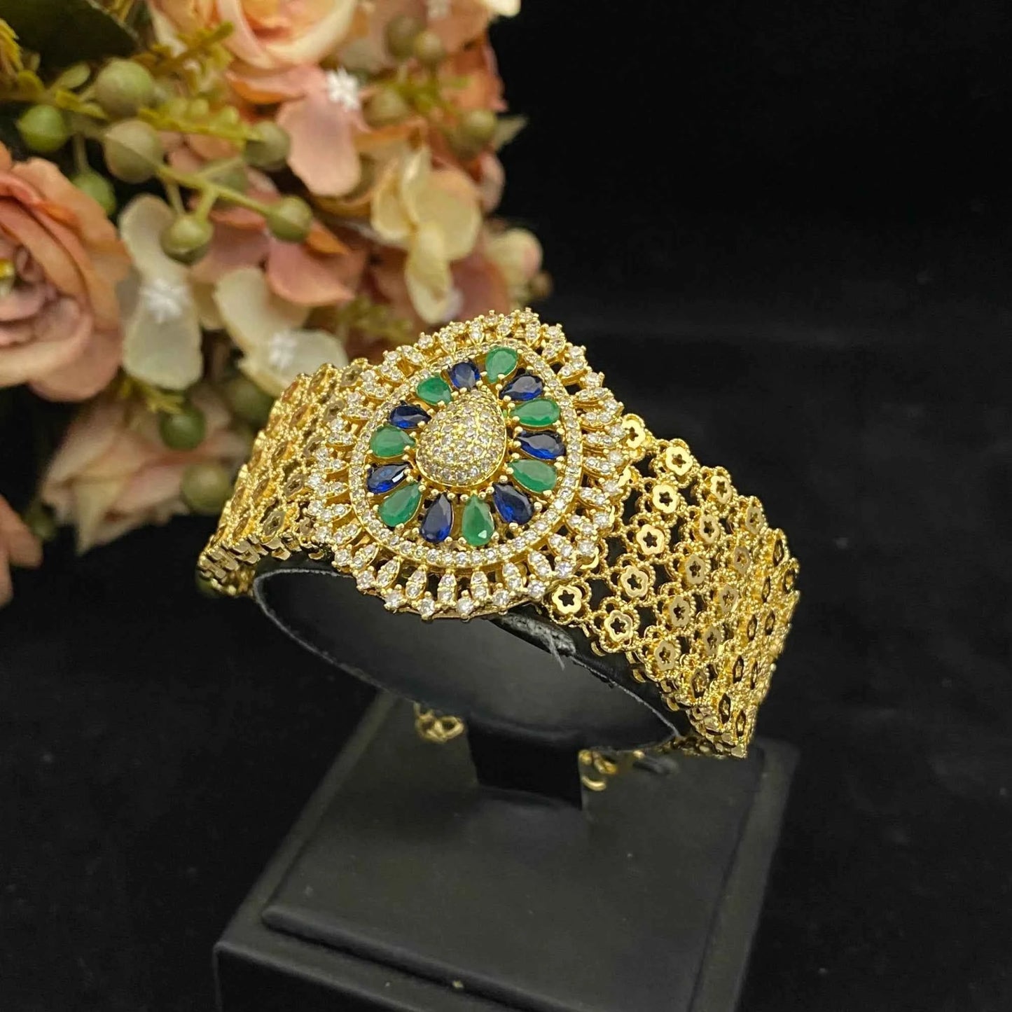 JRH Noble and Elegant Women's Jewelry Mixed Color Gemstone Zircon Set Necklace Earrings Ring Bracelet Suitable for Wedding Party