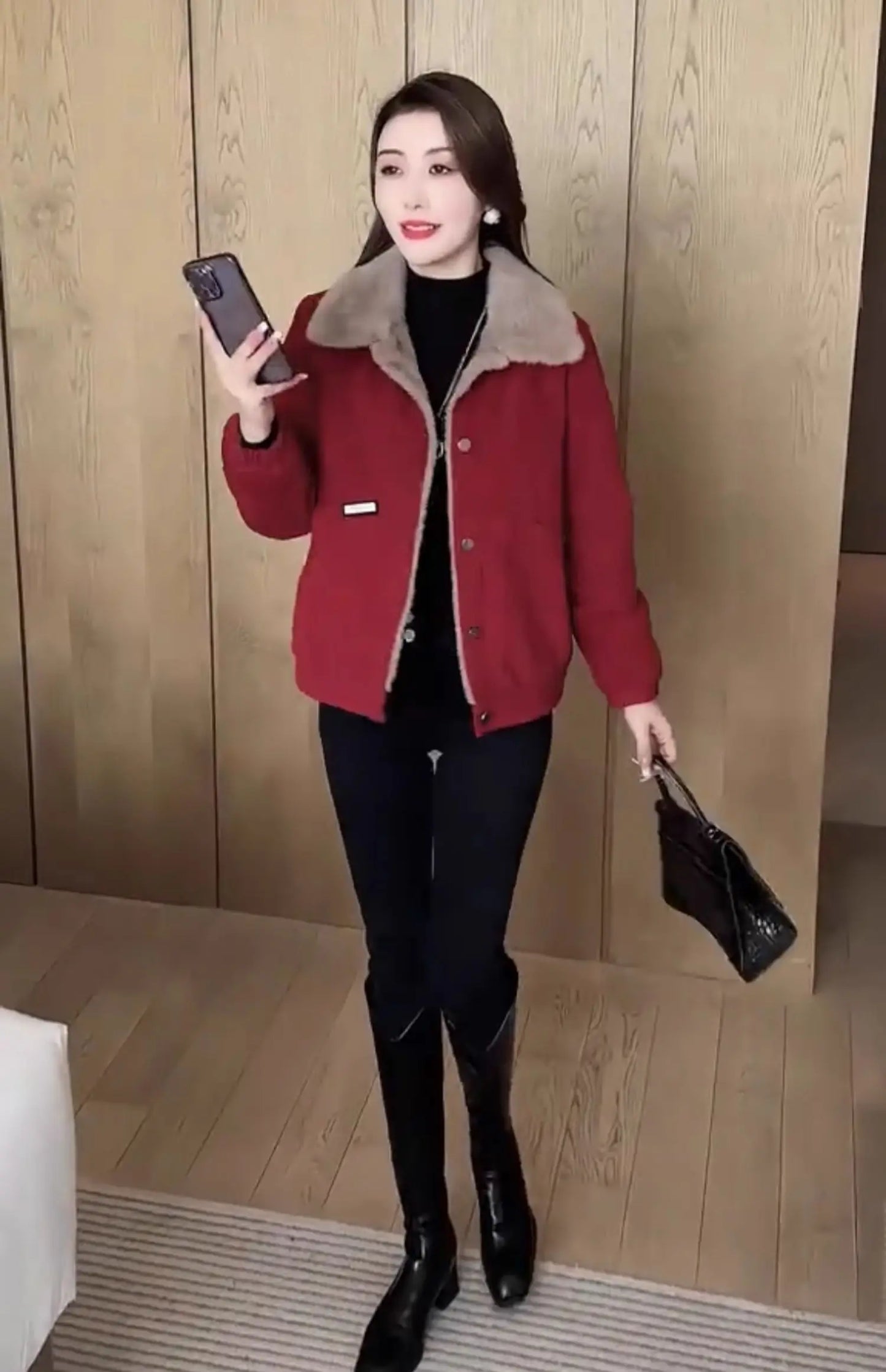 Thickened Fleece Lined Cotton Parka Coat Women's Style 2025 Winter New Arrival American Retro Mountain Eagle Design Jacket