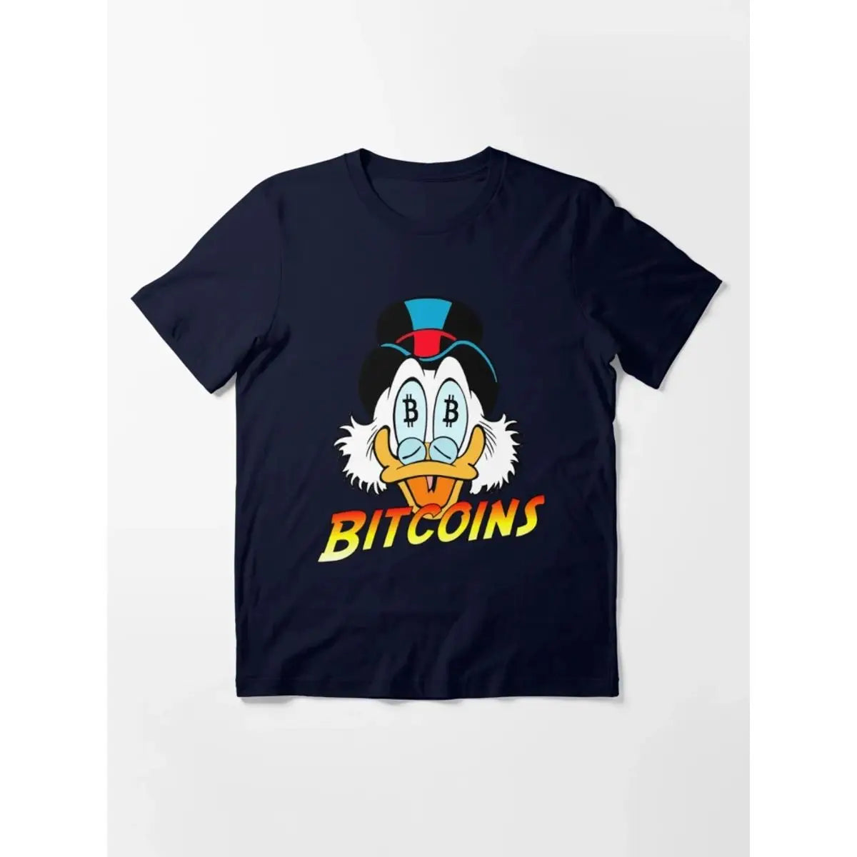 Men's T-shirt Uncle Scrooge Bitcoin Cartoon Short Sleeve Luxury Blouse