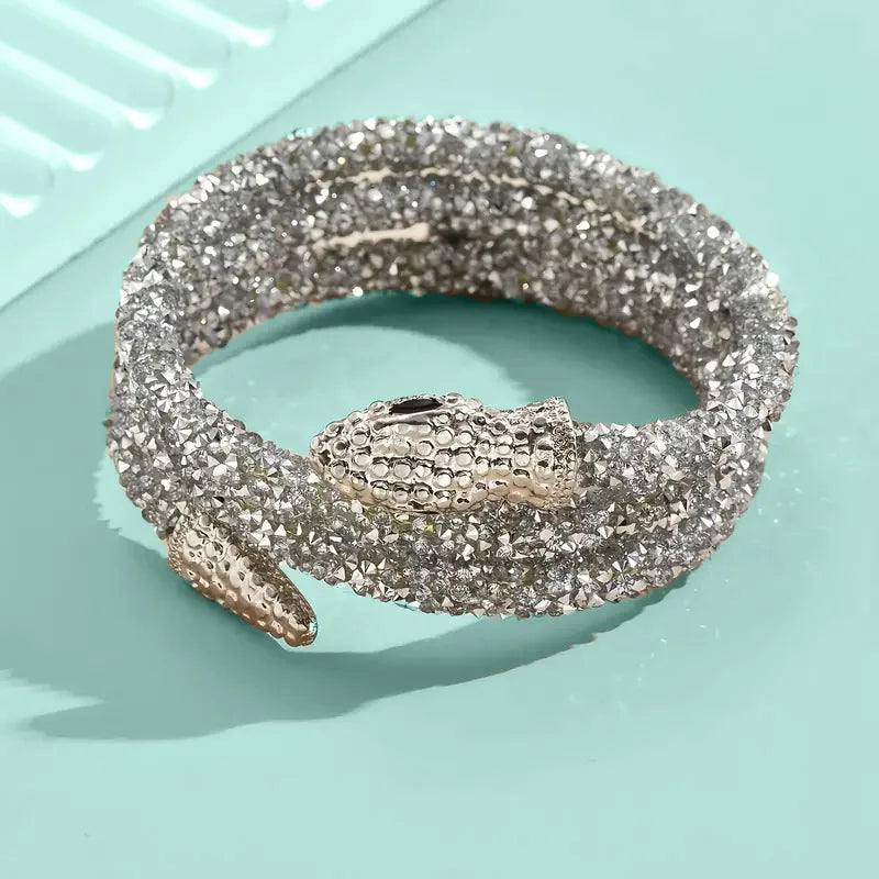 Trendy Girl Sexy Snake Twistable Necklace for Women  Personalized Sparkling Zircon Diy Chain Bone Chain Bracelet Bangles