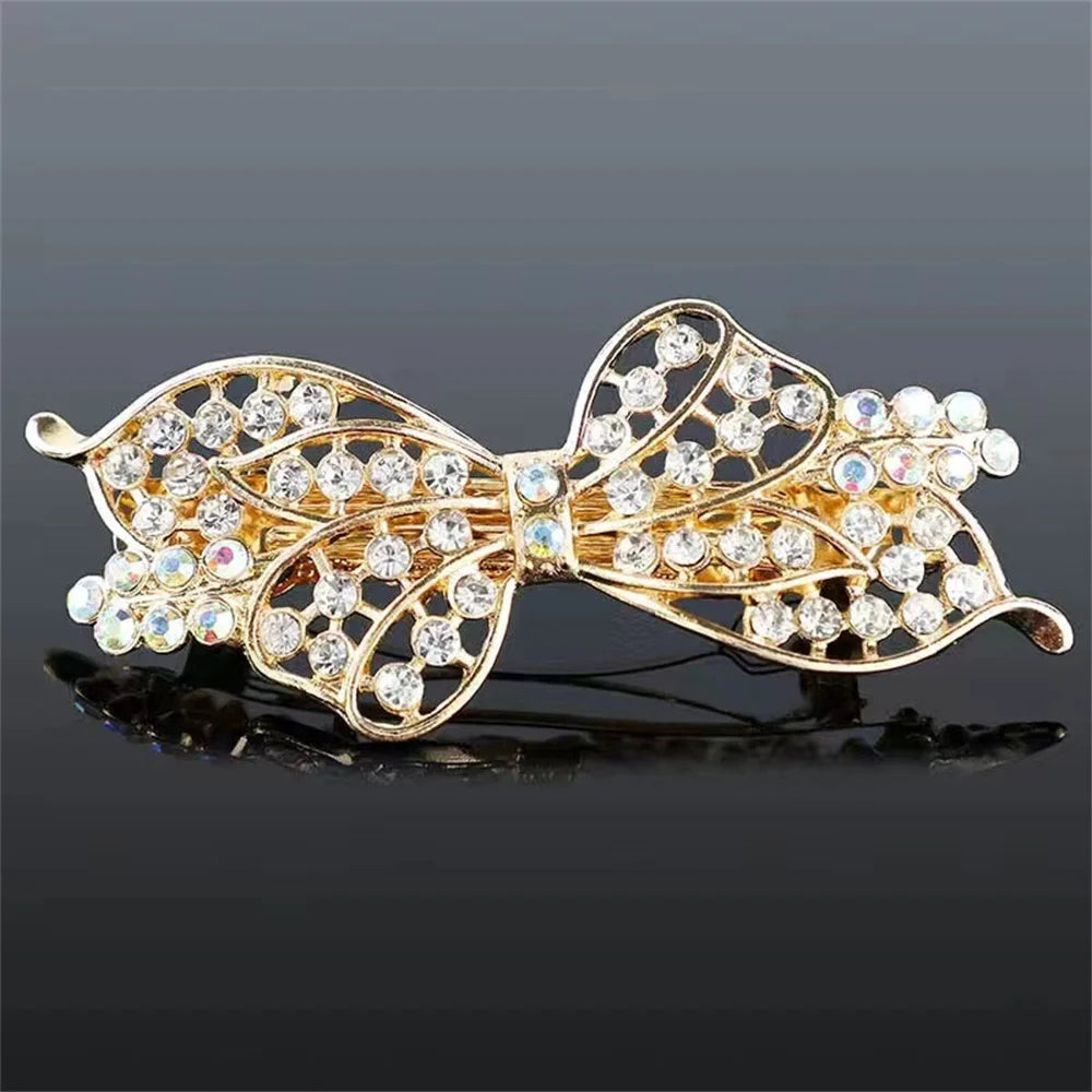 Korean Shiny Rhinestone Hair Clip for Girls Women Fashion Sweet Exquisite Pearl Flower Hairpin Hair Claw Hair Accessories