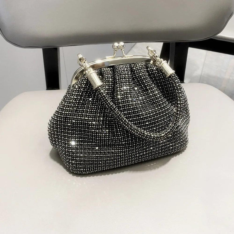 Handle Rhinestones Evening Bag Purses and Handbag Luxury Designer Shiny Crystal Bridal Clutch Purse Bucket Bag Shoulder Bags - CRAVO ROSE