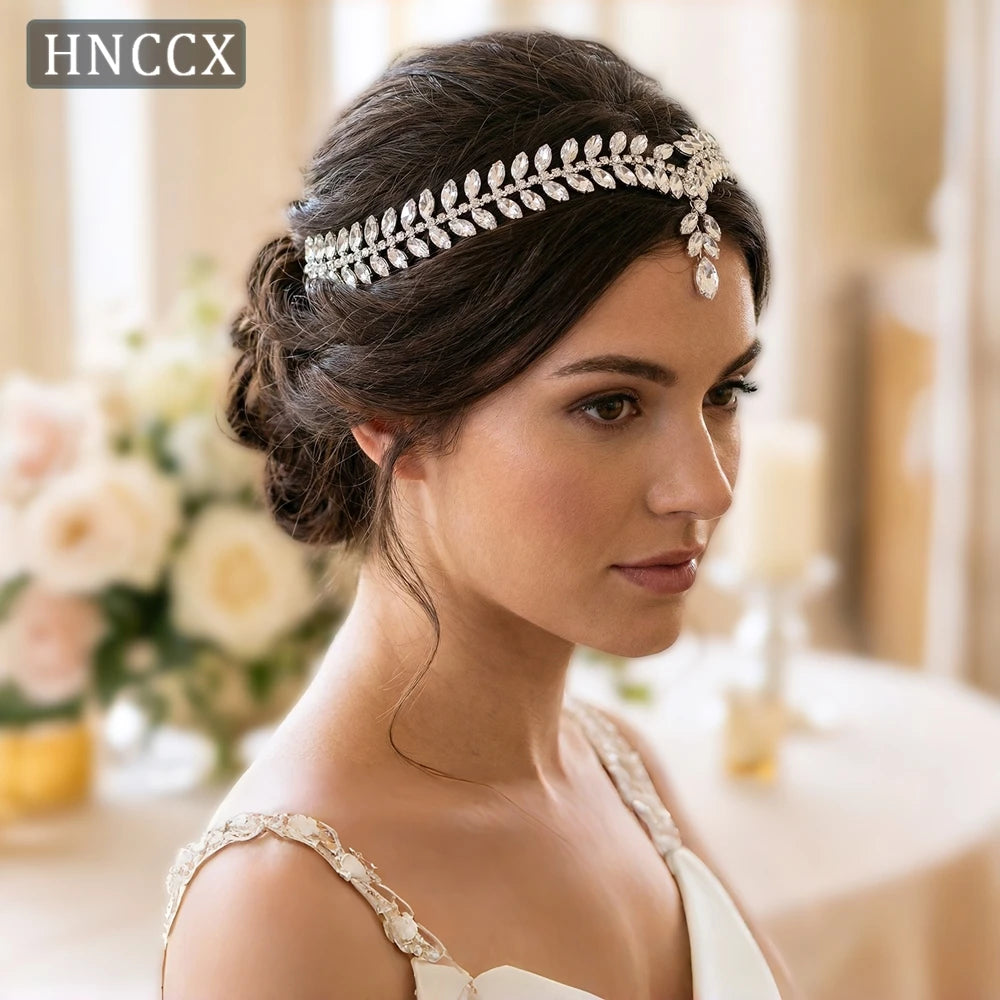 YouLaPan Crystal Forehead Headband for Women Brides Headpiece Party Wedding Hair Accessories Jewelry Bridal Headdress HP529