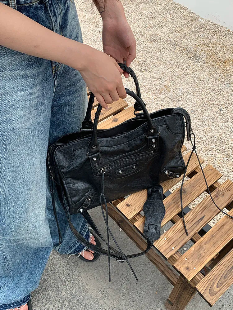 City Motorcycle Shoulder Bag Tote Bag for Women Luxury Designer 2026 Autumn and Winter handbag crossbody Large Capacity