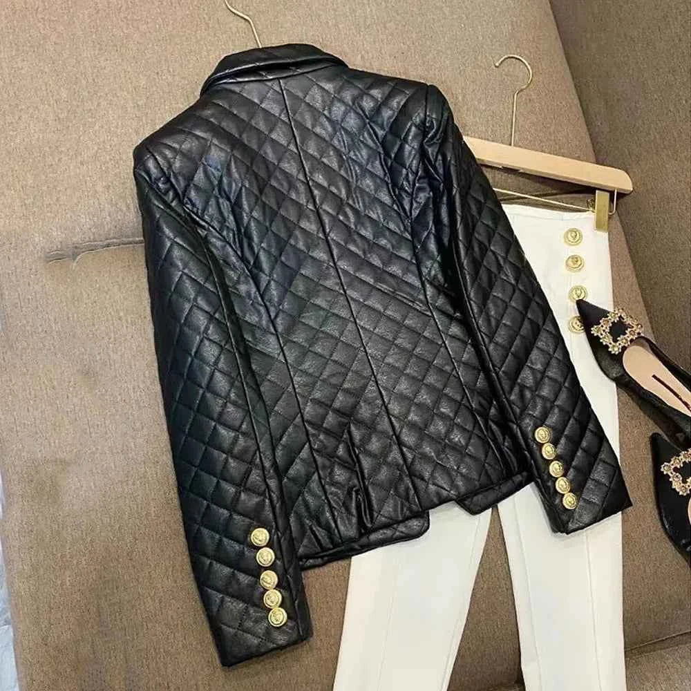 High-end Black Elegant Suit Jacket Ladies Casual Double Breasted Fashion Women's Blazer 2023 Office Work Casual Female Outerwear