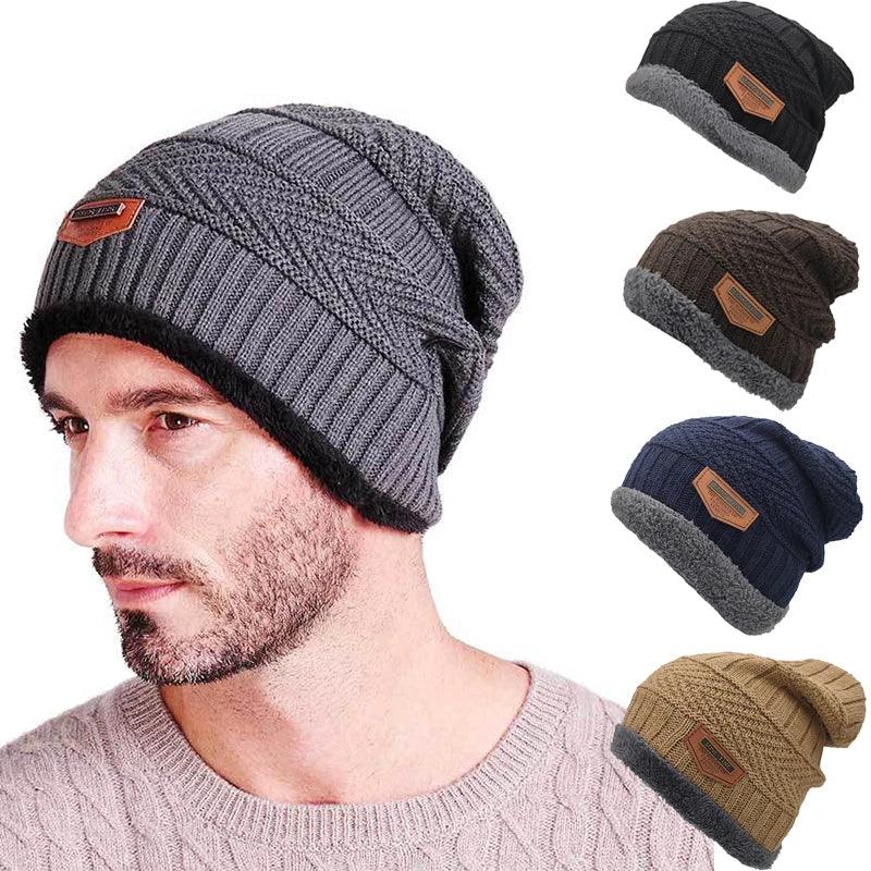 Gorros Homens Chapéu de Inverno Mulheres Chapéus de Malha Para Homens Boné Gorro de Inverno Gorro Grosso Quente Sem Abas De Pele Boné Masculino