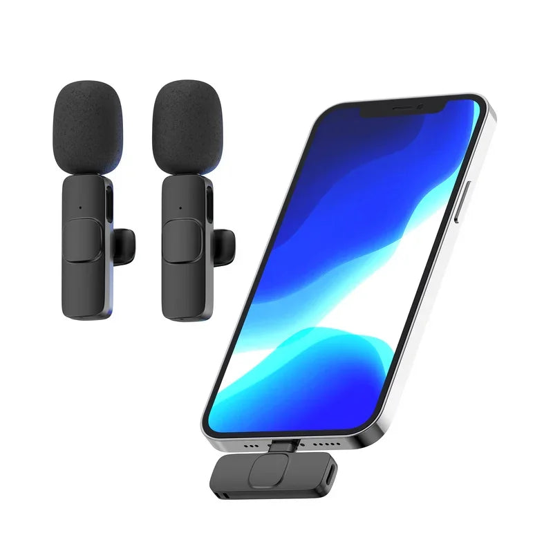 Colar de microfone sem fio Microfone sem fio Gravação de vídeo curta Rádio Cancelamento de ruído Recarregável Portátil