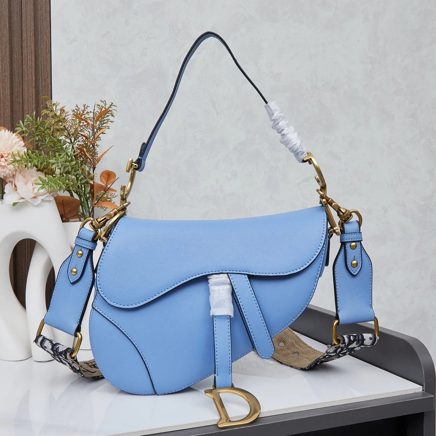 Bolsa crossbody feminina da moda com alça de ombro larga axilas pequena bolsa vintage bolsa de axila material de lona bolsa de sela - CRAVO ROSE