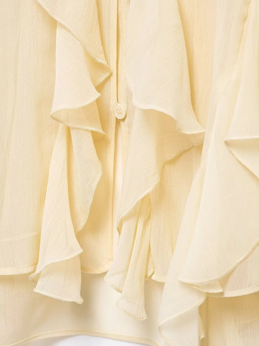 Camisa feminina casual com babados, solta, com cadarço, decote em V, blusas femininas para primavera de 2025