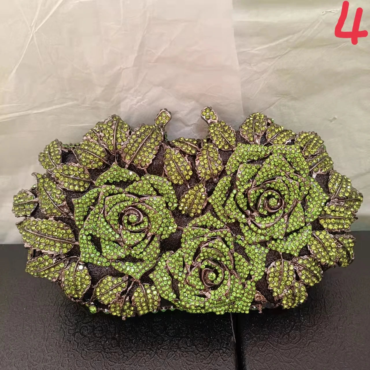 Pedras de cor prata Bolsa de embreagem de dinheiro para mulheres, bolsas nupciais cristal, festa de casamento, bolsa para casamento - CRAVO ROSE