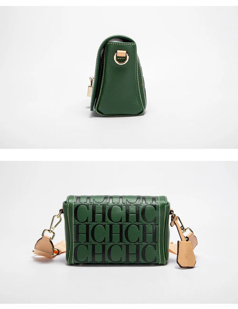 CH Fashion Design Model Metal Accessories Buckle Women's Shoulder Bag Luxury Brand 2024 Fashion Solid Colour Printed Head Bag