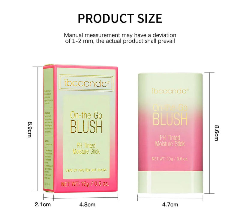 Paleta de blush 3 em 1 com mudança de temperatura para lábios e bochechas, bastão de blush com mudança de temperatura para produtos de maquiagem, paleta de cosméticos em bastão para rosto