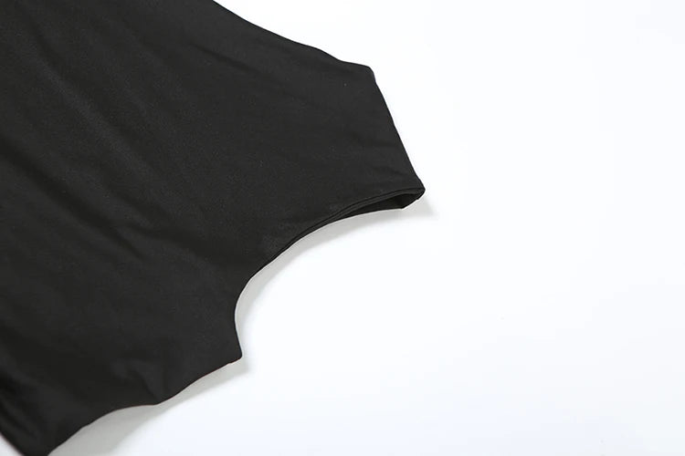 Vestido sexy feminino com decote em V, sem mangas, estilo sexy, estilo clube, com decote em V, estilo midi, colado ao corpo, estilo sexy